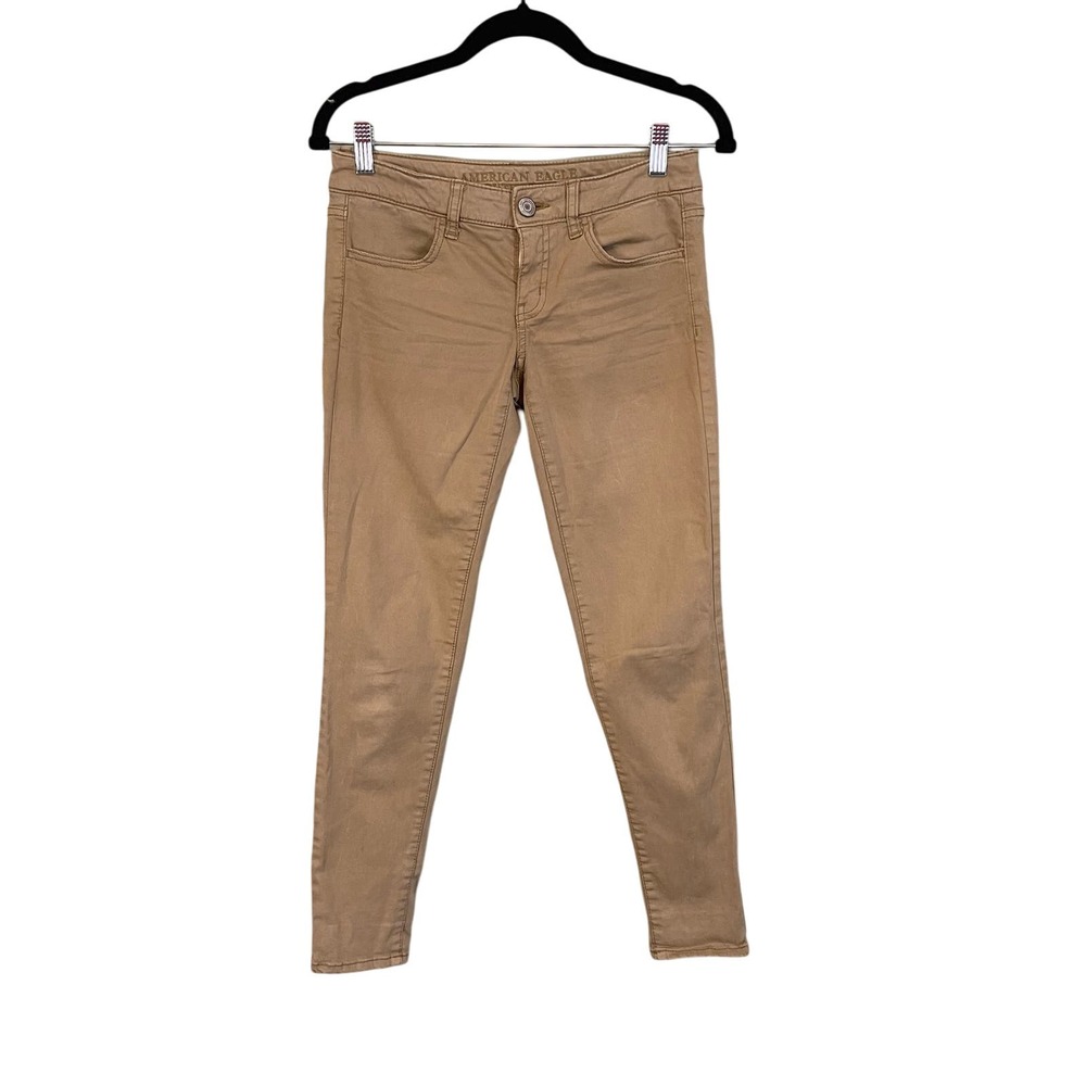 AMERICAN EAGLE OUTFITTERS Womens Tan Cotton Blend Skinny Jean Pants Size 2 Short